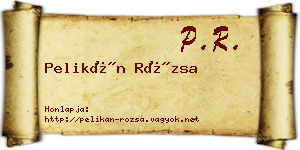 Pelikán Rózsa névjegykártya